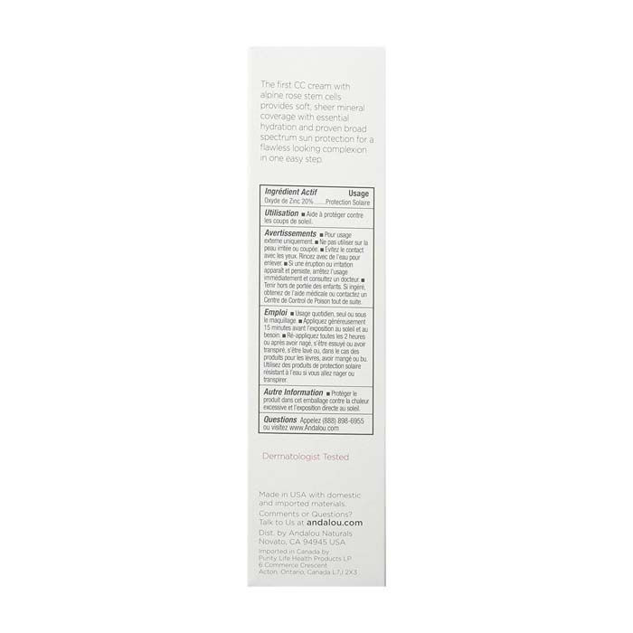 Andalou 1000 Roses CC (SPF 30) Color + Correct Sheer Tan 58 ml